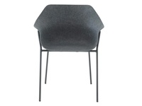 Chaise acoustique moderne en feutre recyclé avec panier de rangement en métal et tissu, empilable, certifiée GRS, pour bureau à domicile - FC-003