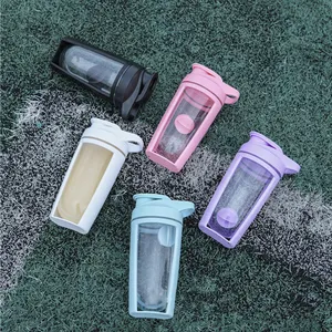 500ml Portable Plastic Double-layer Shaker Cup Protein Powder Cup Fitness Sports Water Cup
