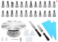Kit de 35 Pièces Complet d'Ustensiles de Pâtisserie pour la Décoration de Gâteaux, Cupcakes et Pâtisseries – Kit de Décoration de Gâteaux Polyvalent