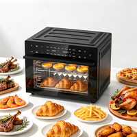 Horno Freidora de Aire Personalizado de 30L con Pantalla Táctil y 18 Funciones para Pizza, Tostadas y Horneado, Puerta de Doble Cristal y 4 Accesorios para OEM
