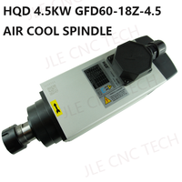 Motor Spindle CNC JLE CNC TECH HQD 4.5kw ER32 18000rpm 220v/380v Pendingin Udara untuk Router Kayu