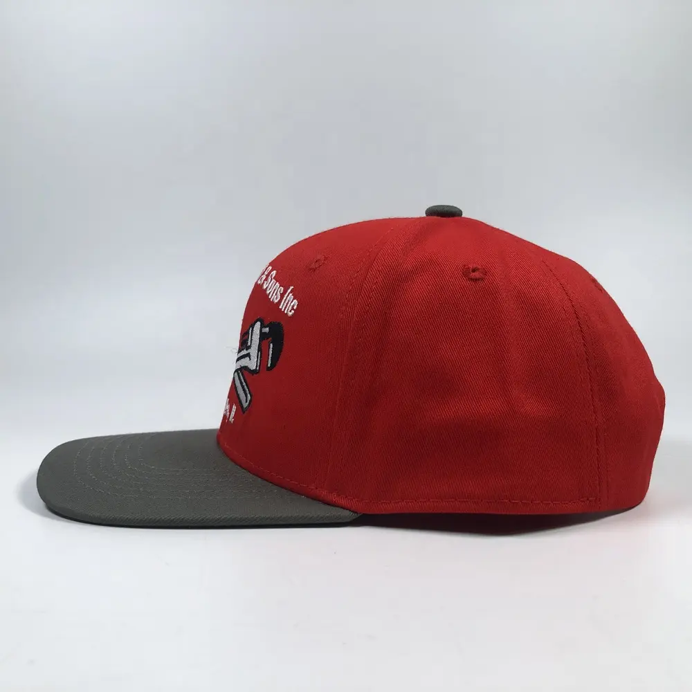 OEM premium acrylic unisex hip hop colorful baseball snapback hat custom embroidery design flat brim two tone baseball cap