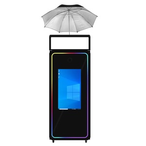 <span class=keywords><strong>Prix</strong></span> d'usine – Écran tactile 55 pouces avec boîte à lumière et miroir parapluie, cabine photo ovale réglable pour mariage - Product Image 1