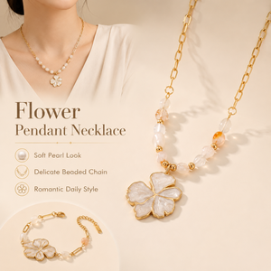 Collar con Colgante para Mujer, Chapado en Oro de 18K, Acero Inoxidable, Colgante de Flor de Perla, Joyería de Boda - Product Image 1