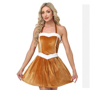 Costume de <span class=keywords><strong>renne</strong></span> marron pour <span class=keywords><strong>femme</strong></span>, pour Noël, le Nouvel An, les fêtes, cosplay, avec chaussettes KCFC-035 - Product Image 4