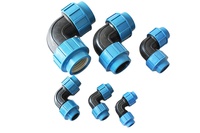 DN40 90 Coude PP Connecteurs rapides Raccords à compression haute pression pour plomberie domestique Coude 40MM avec filetage BSP pour tuyau HDPE
