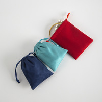 Pochette à cordon en daim avec logo personnalisé, de haute qualité, portable, pour le rangement de bijoux, collier, boucles d'oreilles, bagues, emballage cadeau