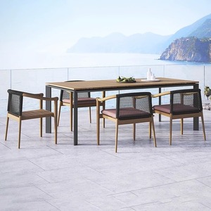Muebles de exterior de ratán de madera maciza de estilo nórdico, sillas de mesa de teca para patio, balcón, jardín, o Villa <span class=keywords><strong>Hotel</strong></span>, uso de ocio - Product Image 4