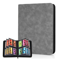Classeur et étui de rangement pour cartes MIO PU, 4 pochettes 2x2 pouces, capacité 128+ cartes 3x4 pouces, fermeture éclair, épaisseur 40 mm