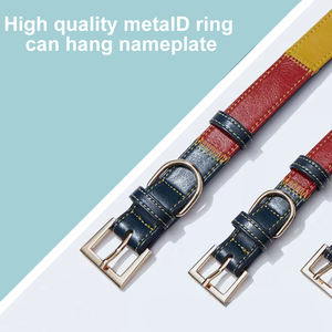 Collar de cuero sintético para perros, accesorio resistente de lujo con hebilla de metal - Product Image 2