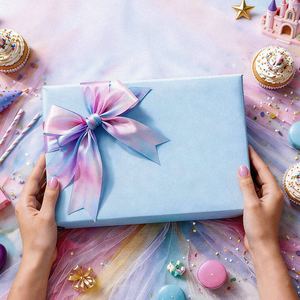 <b>Blue</b> metallic gift wrapping <b>paper</b> with a romantic and sophisticated look Plain floral gift wrapping <b>paper</b> Customizable - Product Image 4