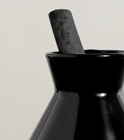 Diffuseur de parfum d'intérieur 100 ml, écologique, sans alcool, sans parabène, nouveau design, flacon conique, bâtonnets noirs, bouteille en bois et verre