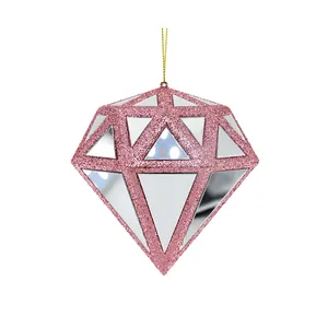 Manufacturers Suppliers Christmas Tree Hanging Decorations Glitter 3d Rhombus Mirror Pendant Festival Home Interior Ornaments