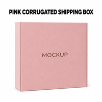 Boîte d'expédition en carton ondulé rose avec logo personnalisé, petite boîte d'emballage cadeau pour les petites entreprises, boîte d'expédition plate pour le commerce électronique