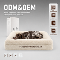 Maßgefertigtes Quadratisches Orthopädisches Memory-Schaum Hundebett mit Waschbarem Bezug & Rutschfester Basis für Mittelgroße/Große Hunde