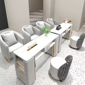 Juego <span class=keywords><strong>de</strong></span> Muebles para Salón <span class=keywords><strong>de</strong></span> Uñas, Estilo Escandinavo Moderno, Estación <span class=keywords><strong>de</strong></span> Manicura Individual/Doble <span class=keywords><strong>de</strong></span> Metal, Mesa <span class=keywords><strong>de</strong></span> Manicura Resistente para Dormitorio/Hospital - Product Image 4