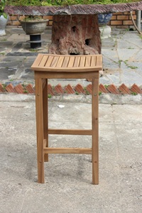 Rustic Acacia Wood <b>Garden</b> <b>Stool</b> Patio Seat Outdoor Furniture with Footrest for Courtyard Patio - Product Image 2