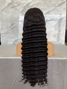 Perruque en dentelle transparente à ondulation profonde 13*4 en cheveux humains brésiliens, densité 150% 180%, cheveux vierges pour femmes noires - Product Image 6