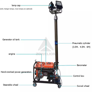 Precio bajo Diesel Pushcart Tipo Portátil Telescópico 4M AC/Diesel Powered LED Track Light Signal Tower Light - Product Image 5