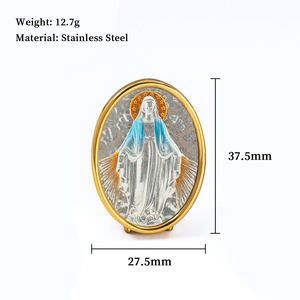 Figura Decorativa de la Virgen María Milagrosa GIVELUCK, Acero Inoxidable, Hecha a Mano, Personalizable, Artesanal, Espiritual, Religiosa, Venta al por Mayor - Product Image 2