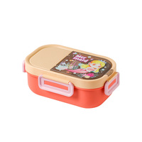 Boîte à lunch mignonne de dessin animé pour étudiants, en acier inoxydable 304, double compartiment, boîte bento portable, hermétique, compatible micro-ondes