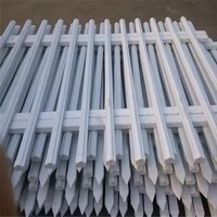 Valla de Jardín de Acero Moderna, Valla de Metal de Acero Galvanizado Negro, Paneles de Valla de Acero Forjado con Parte Superior Plana