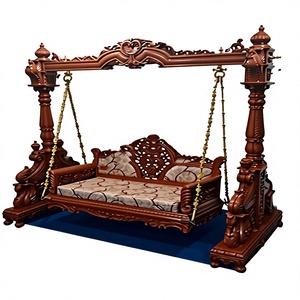 Indoor Wooden <b>Swing</b> Jhula Design <b>for</b> Home Gujarati Hand Carved <b>Swing</b> Teak Wood Beautiful Wooden Peacock Design Jhula Home USA - Product Image 1
