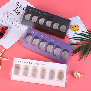 IMEE luxe français Macaron boîte emballage <span class=keywords><strong>Triangle</strong></span> 6 pièces Macaron boîte blanc gâteau pâtisserie papier noël boîte à bonbons affichage - Product Image 4