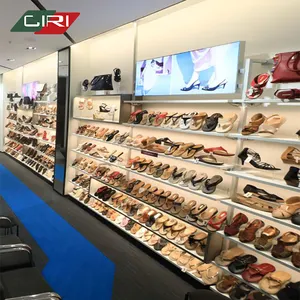 CIRI negozio di scarpe di lusso salvaspazio mobili in metallo dorato da parete scarpe da esposizione scaffale