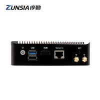 Zunsia Intel J4125 J1900 Nano Mini PC Thin Client Atom E3845 4 puertos Ethernet RS232 X86 Linux enrutador de escritorio sin ventilador Mini PC
