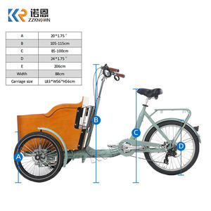 Triciclo Eléctrico <span class=keywords><strong>Familiar</strong></span> de 250W con Motor Central, Caja de Madera y Asiento para Niños, Diseño para Uso Diario Urbano en Europa - Product Image 4