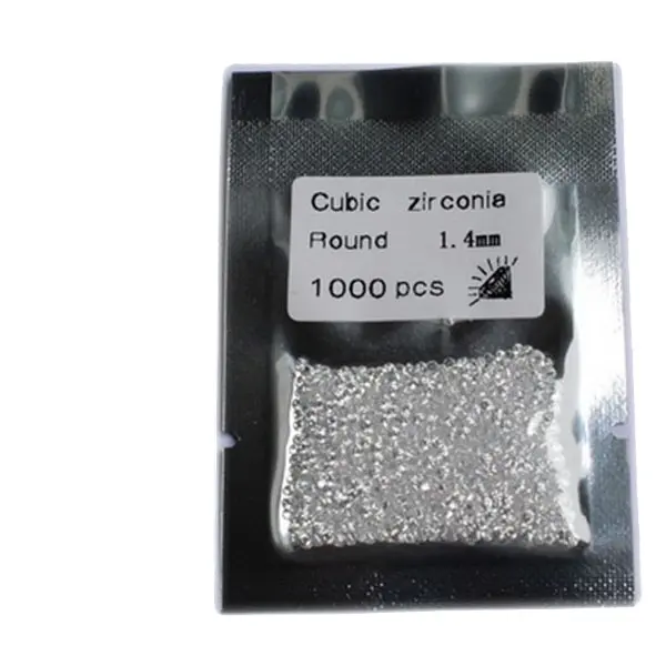 Forme ronde 1.4mm Micro Zircon Blanc Zircon Cubique Pour La Cire