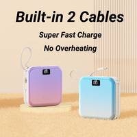 Nouvelle batterie portable 2026 de 20000 mAh à charge rapide 22,5 W, batterie Li-Polymère de haute qualité, ultra-fine, avec écran LED et 2 câbles Type-C, Power Bank