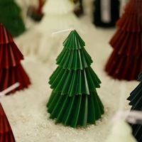 Bougie parfumée en forme de sapin de Noël, rouge et verte, en cire de soja, aromathérapie, bougie décorative pour la décoration de la maison pendant les fêtes