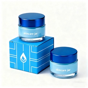 <b>Empty</b> 30g 1 oz 50ml Luxury Clear Glass Cosmetic Cream <b>Jar</b> With Shiny Gold Lid for Skin Care Face Cream Lotion - Product Image 6