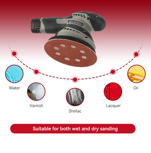 Disques abrasifs rouges de qualité industrielle, 8 trous, 5 pouces, à fixation auto-agrippante, pour <span class=keywords><strong>ponceuse</strong></span> orbitale aléatoire, vente directe usine - Product Image 5