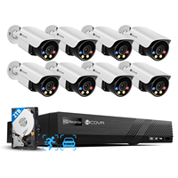 4COVR 8Mp AI 4K CCTV-Kamerasystem 8-Kanal PoE NVR Überwachung mit Roten & Blauen Warnleuchten und Alarmtönen Aktive Abschreckung