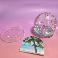 Globes à neige en acrylique personnalisés, vente directe d'usine, cadre photo liquide, imperméable, ovale, pour décoration de bureau