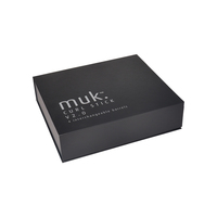 Boîte d'emballage de perruque cosmétique de luxe noir mat avec fermeture magnétique, boîte-cadeau d'extension de cheveux avec insertion en Satin doré