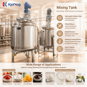 ถังผสมเครื่องดื่มสแตนเลสขนาดใหญ่ 100 200 500 3000 ลิตร พร้อมแจ็คเก็ตทำความร้อน ปั๊มกวนผสม ระบบทำความร้อนด้วยไฟฟ้า/ไอน้ำ สำหรับนม - Product Image 1