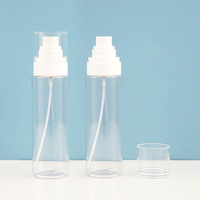 Vente en gros de bouteilles cosmétiques en PET personnalisées flacons à pompe transparents à brume fine et à lotion avec bouchon sans poussière
