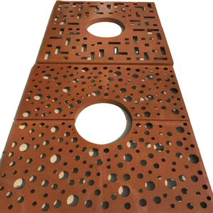 Grille de protection d'arbre en acier Corten résistant aux intempéries, style Art déco pour extérieur - Product Image 5