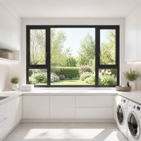 Fenêtre à battant en aluminium à rupture de pont thermique thermolaquée, finition personnalisée pour villa résidentielle, appartement et bâtiment commercial
