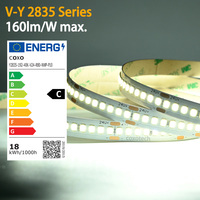 Tira de Luz LED COXO 2835 Grado E de Alta Eficiencia Energética 135Lm, Regulable, Cortable y Flexible para Iluminación Interior Residencial y de Gabinetes