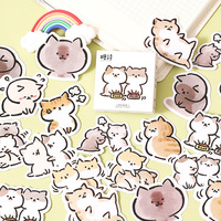Adhesivos Decorativos para Diario con Diseño de Gatos Adorables, 45 Unidades por Caja, Diseño Naughty Meow, Incluye 45 Piezas