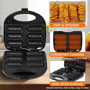 Máquina Eléctrica para Hot Dogs y Waffles, 6 Corn Dogs, Antiadherente, Calentamiento <span class=keywords><strong>de</strong></span> Doble Cara, Máquina para Hacer Rollos <span class=keywords><strong>de</strong></span> Salchicha DIY, <span class=keywords><strong>Desayuno</strong></span> para Niños y Fiestas - Product Image 2
