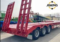 Remorque à plateau surbaissé pour camion, Remorques modulaires à plateau surbaissé, Remorque à plateau surbaissé à double essieu, Remorque à plateau surbaissé 30 tonnes, Remorque à plateau surbaissé robuste
