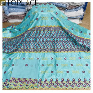 Tissu en Dentelle Polyester <span class=keywords><strong>Bazin</strong></span> <span class=keywords><strong>Riche</strong></span> Nigérian avec Pierres, Ensemble <span class=keywords><strong>Bazin</strong></span> Imprimé <span class=keywords><strong>2022</strong></span> pour Vêtements de Fête - Product Image 2