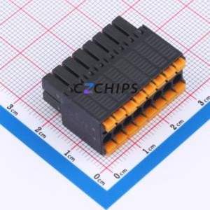 MX15EDGKNH-3.5-2*08P-BK01-Cu-A Plug-in Terminal Block P=3.5mm Connector Plug 2x8P 3.5mm Black - Product Image 1