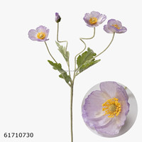 Bunga Poppy Sutra Buatan Realistis Tangkai Tunggal Ungu 60cm, Laris Manis, untuk Hari Ibu, Paskah, Gaya Eropa